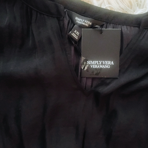 Vera Wang Black Pleated holiday Dress SZ XXL NWT - Picture 3 of 5